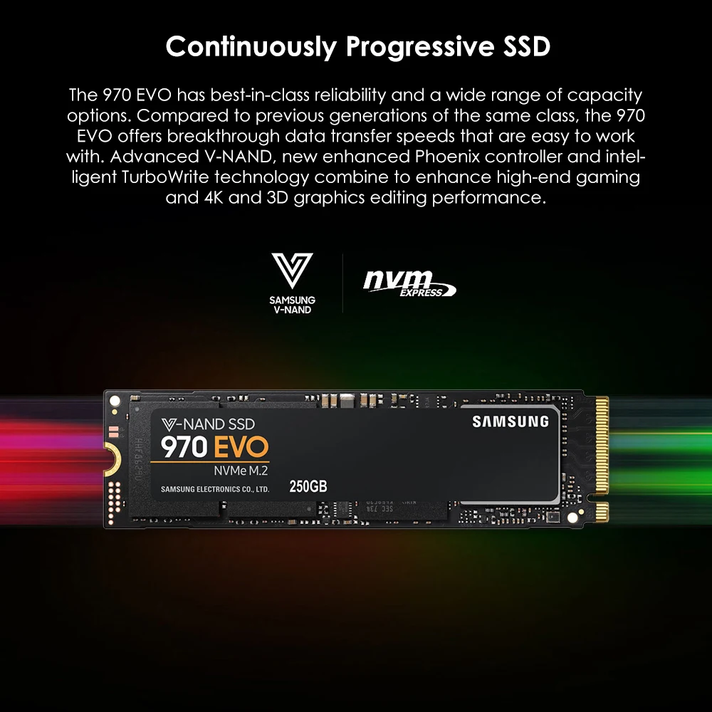 Samsung 970 EVO PLUS M.2 SSD 250 ГБ 500 ГБ 1 ТБ nvme pcie Внутренний твердотельный диск HDD жесткий диск для ноутбука Настольный ПК диск