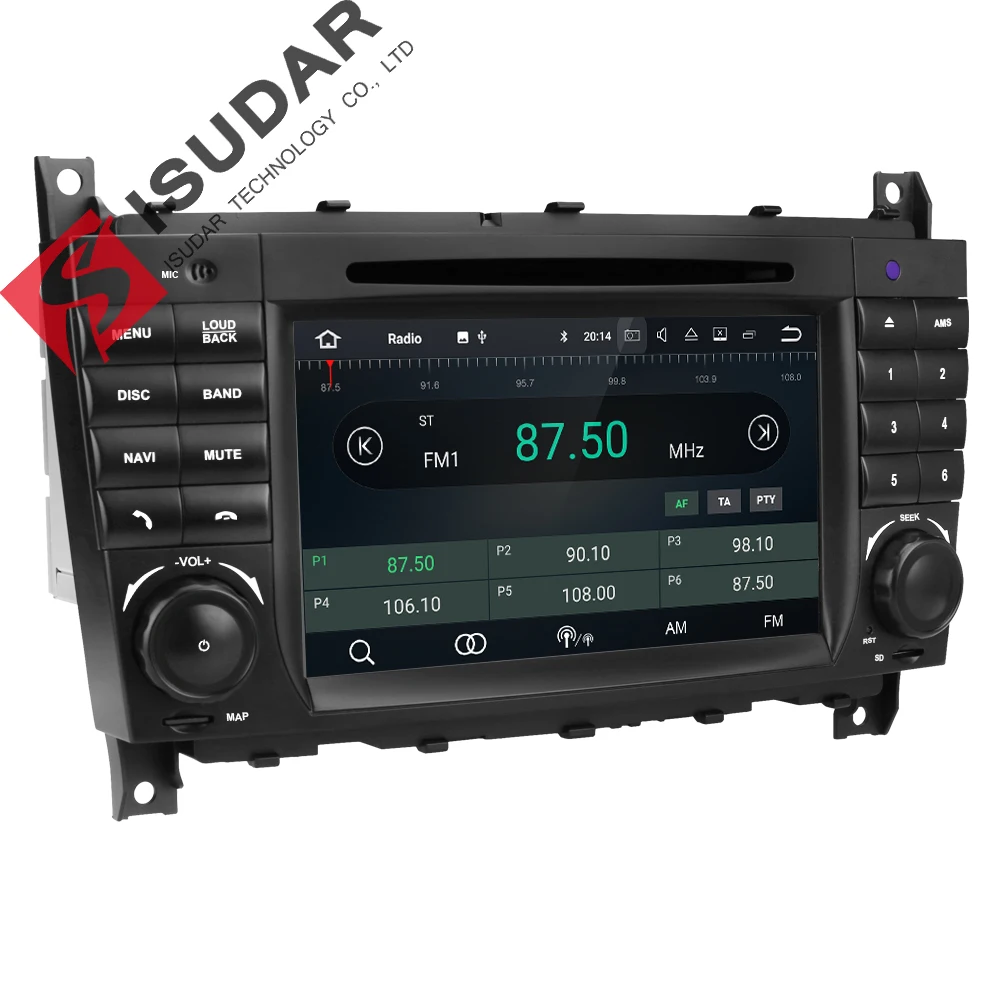 Top Isudar Two Din Car Multimedia Player Android 8.1 DVD Player For Mercedes/Benz/W203/CLK200/CLK22/C180/C200 GPS Radio FM 2GB 16GB 2