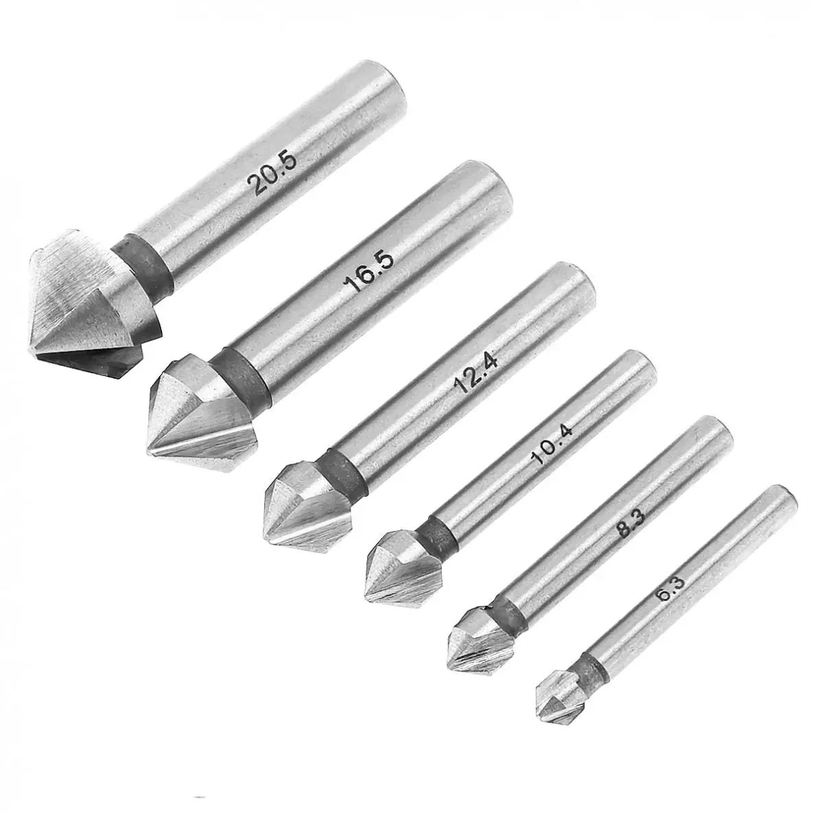 

6pcs/set 3 Edge 90 Degrees Chamfer End Mill Cutter Chamfering HSS Countersink Drill Bit