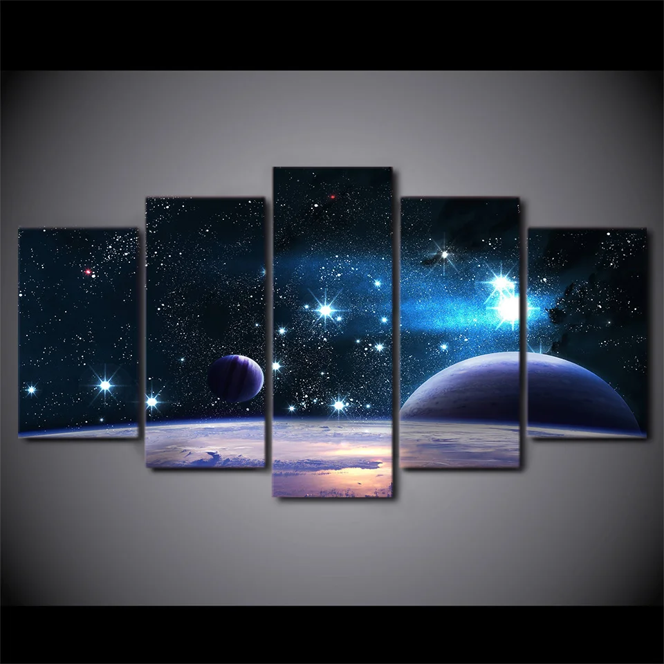 HD Печатный 5 шт. Холст Картина Вселенная Галактика Звездное плакат небо модульное Настенное панно для гостиной украшение дома