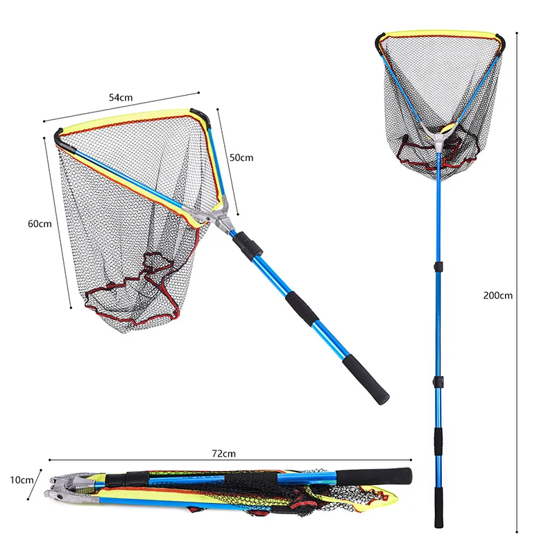 

Collapsible Fishing Net Foldable Aluminum Alloy Long Handle Telescopic Fish Catching Landing Nets MSD-ING