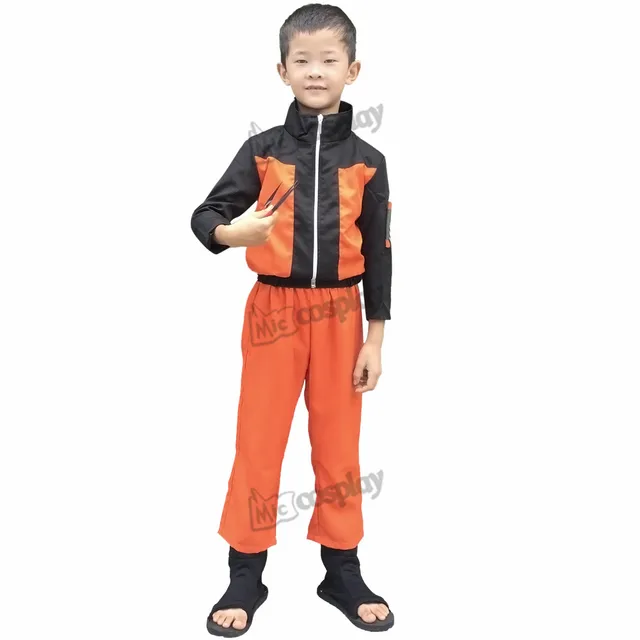 Anime Naruto Uzumaki Kids Cosplay Costume Halloween Party Clothing in