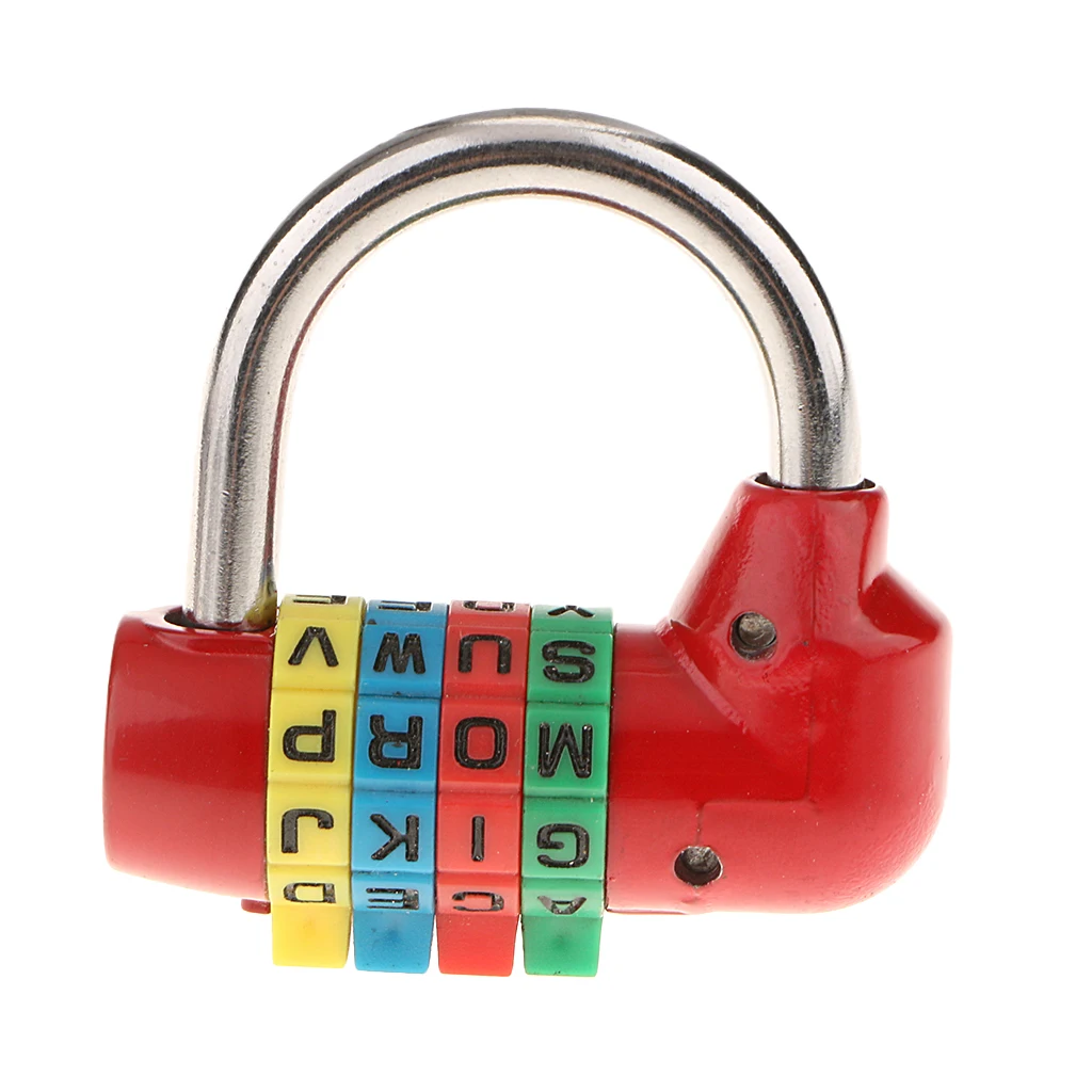 4 Digital Dial Letter Combination Padlock Code Lock Travel Luggage Suitcase