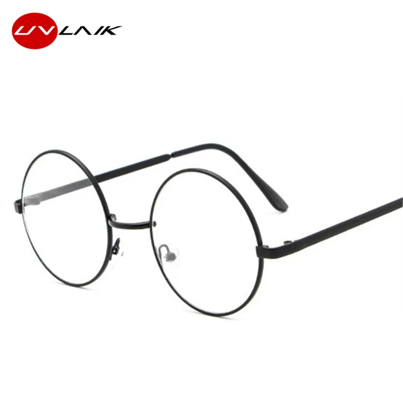 

UVLAIK Round Glasses Frames Clear Lens Glass Harry Potter Glasses Metal Frame Women Men Myopia Optical Transparent Glasses