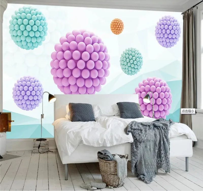 Custom wallpaper HD abstract space polygon ball 3D TV background wall - silk waterproof material Custom wallpaper HD abstract space polygon ball 3D TV background wall - silk waterproof material