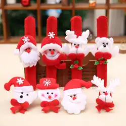Рождественские украшения похлопывая круг ремень детей пощечину браслет запястье руки подарок Санта Клаус Снеговик Новый Год Вечерние