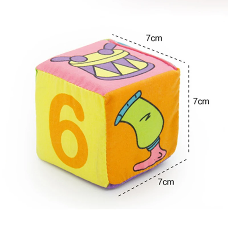 1 Pcs Cloth Building Blocks New Infant Baby Cloth Doll Soft Rattle early Educational Baby Soft Toy Plush one Cube