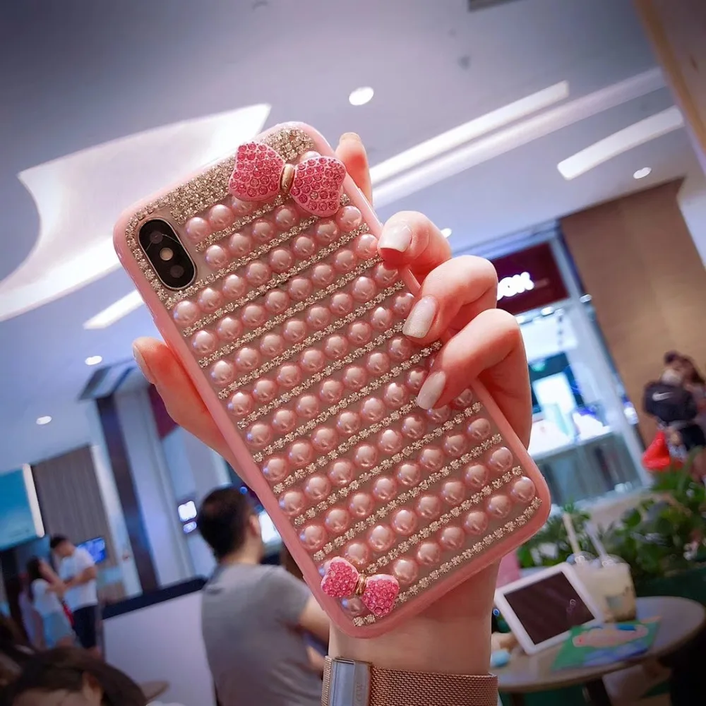 Милый 3D чехол Bling Crystal для Iphone 8 7 7 Plus X XR бриллианты горный хрусталь Жесткий Чехол для Iphone 6 6s 6plus XS MAX Coque