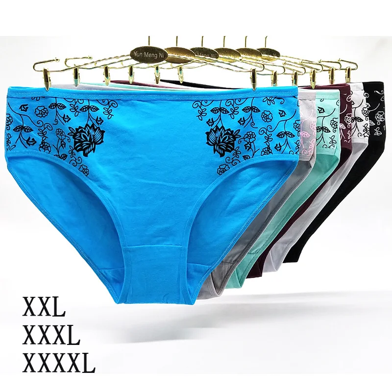 

1pcs Large Size Panties Woman XXL 3XL 4XL Soft Comfortable High Elastic Cotton Underwear High Quality Fashion Beautiful Briefs