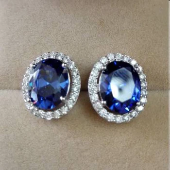 

Qi Xuan_AAA Dark Blue Stone Earrings_Ol Earrings_S925 Solid Silver Fashion Dark Blue Earrings_Manufacturer Directly Sales