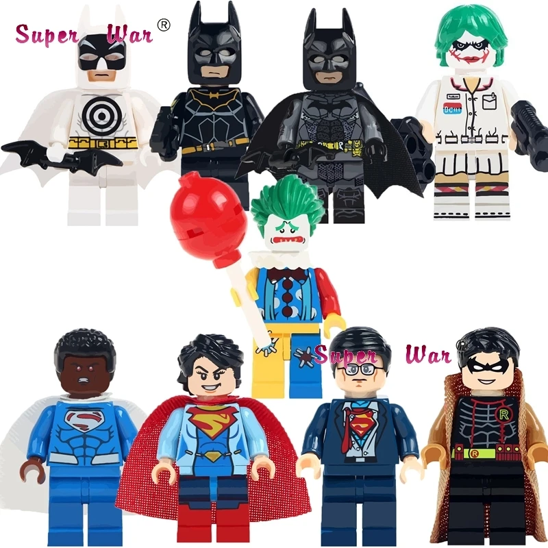 

Single super hero Superman Clark Kent Robin Bullseye Batman building blocks models toys for children kits