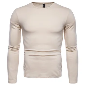 

Autumn Winter New Mens Clothing T Shirts Casual Long Sleeves Tshirt Fashion Slim Fit Male Tops 2colour