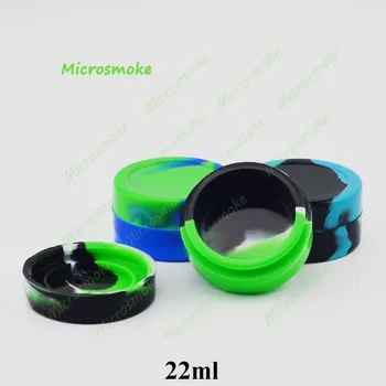 

Colorful Food Grade Reusable Silicone Dab Wax Jar Dry Herb Silicone Container Oil Holder For Vaporizers DHL Free