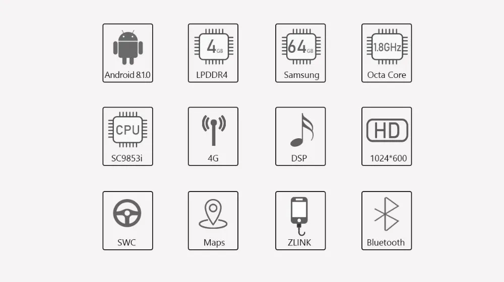 Радуясь, 9 дюймов, 4 Гб+ 64 ГБ, автомагнитола, gps, 2 Din, Android 8,1, Восьмиядерный, Wi-Fi, головное устройство, поддержка 4G, SWC, быстрая загрузка, сабвуфер, DSP