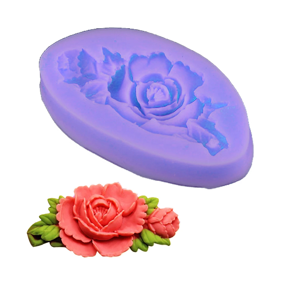 DIY Flower Soap Mould 3D Rose Flower Silicone Mold For Cake Decorating