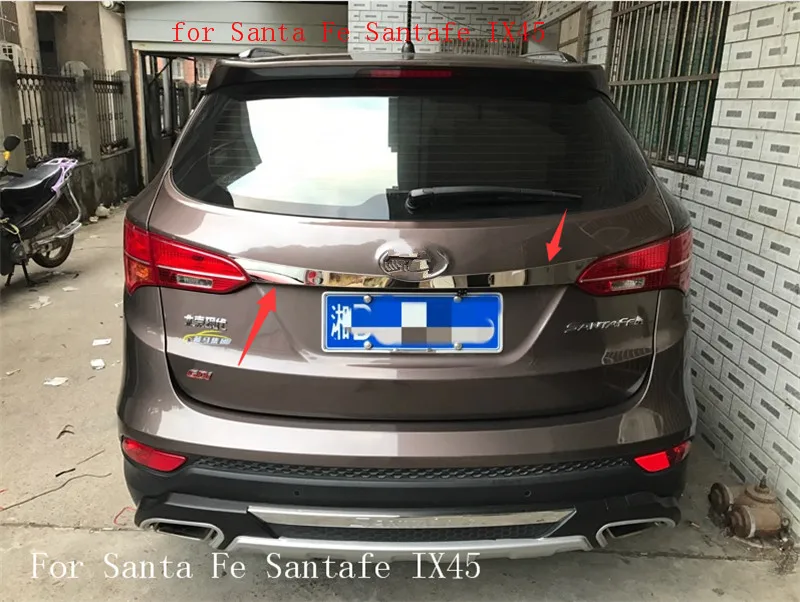 Аксессуары из нержавеющей стали подходят для hyundai Santa Fe Santafe IX45 2013 Задняя Крышка багажника отделка