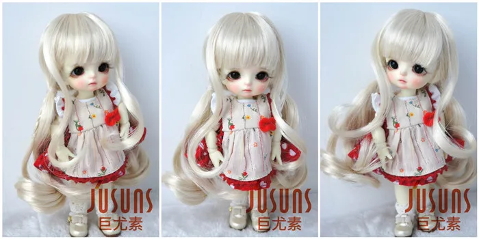 JD337 1/8 1/6 1/4 Pretty Synthetic Mohair BJD Wigs Suit For Size 5-6 Inch 6-7 Inch 7-8 Inch Doll Free Shipping Doll Hair Only