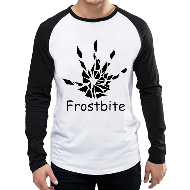 С длинным рукавом Frostbite футболка белый Цвет Мужская мода длинный рукав Frostbite логотип футболка футболки для геймеров