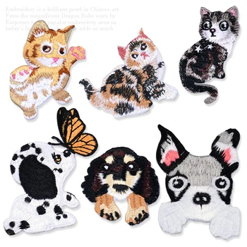 

MINI Cat and Dog embroidery patch Applique Handmade 3D patch for dress DIY 1order=1set=6pcs