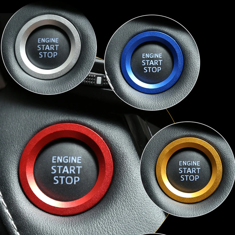 

Car styling aluminum dedicated a key to for Toyota RAV4 and rong start button decorative circle ignition coils Stickers