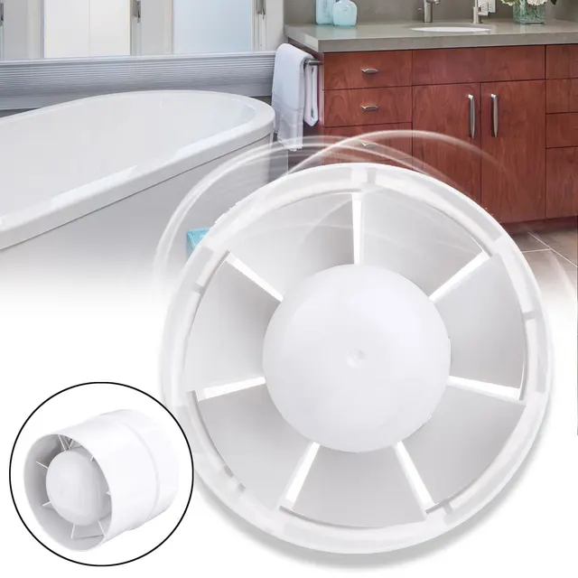 4/5/6 Inch Inline Fan Dusted Bathroom Exhaust Ventilator Ventilation Fan Cooling Air Vent Kitchen Wall Ceiling Exhauster Booster