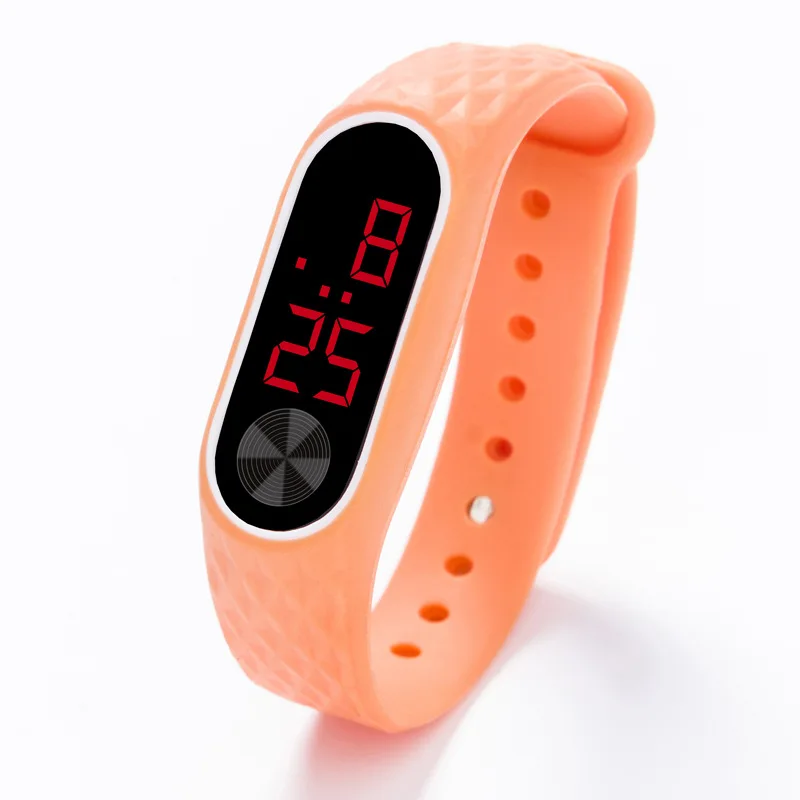 Детские часы, браслет, светодиодные цифровые спортивные наручные часы для детей, для мальчиков и девочек, новые электронные часы, Relogio Reloj Infantil montre enfant - Цвет: Orange Red
