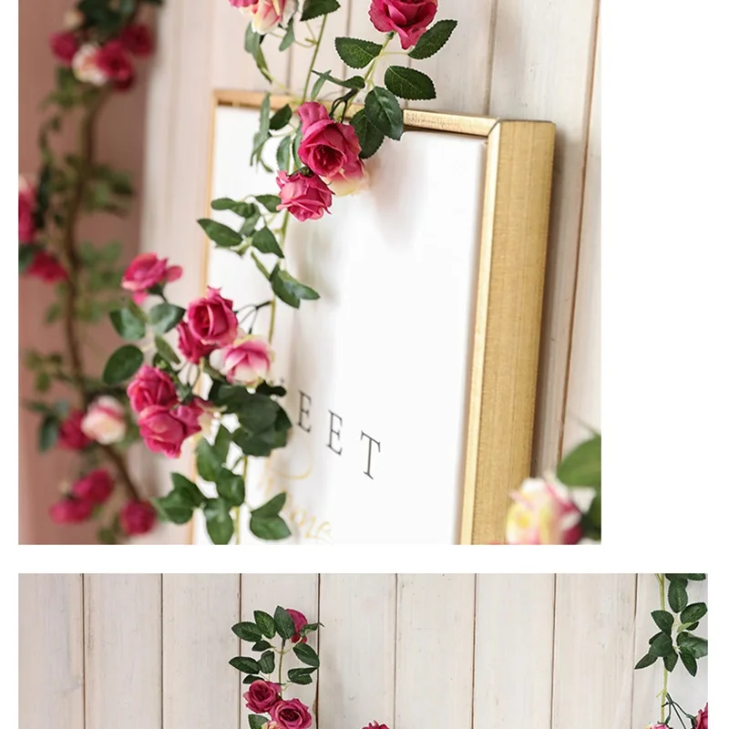 Xuanxiaotong 160 см белые розы искусственные цветы лоза для свадьбы украшение арки задний план Настенный Сад Висячие гирлянды Декор