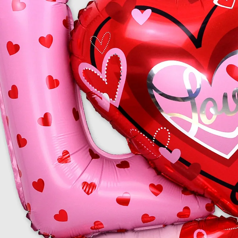 Большой 80*90 см свадебные Фольга баллоны лигатуры любовное письмо Фольга Шарики насос гелием воздушный шар День Святого Валентина