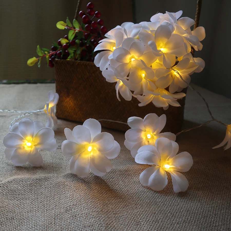 Creative DIY frangipani LED String Lights Battery floral holiday lighting, Event Party garland decoration,Bedroom home Decor Creative DIY frangipani LED String Lights Battery floral holiday lighting, Event Party garland decoration,Bedroom home Decor