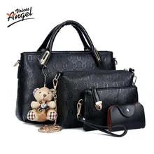 Angel voices berühmte marke frauen tasche top-griff taschen 2017 mode frauen messenger bags handtasche set pu-leder composite-taschen tnt60