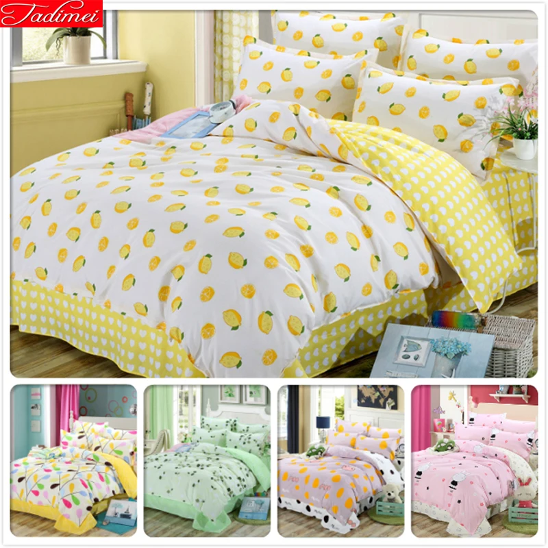 Lemon Duvet Cover Ab Side 150x200 180x220 200x230 3 4 Pcs Bedding