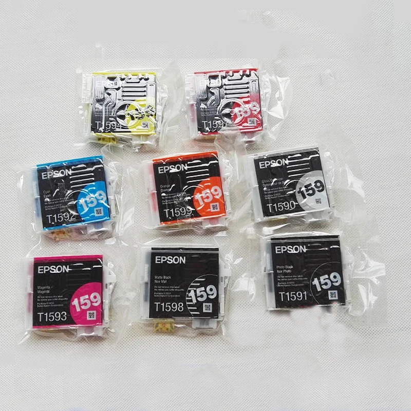 Новый оригинальный чернильный картридж 159 T1590 T1599 для картриджа Epson R2000 R2000S 8 шт.