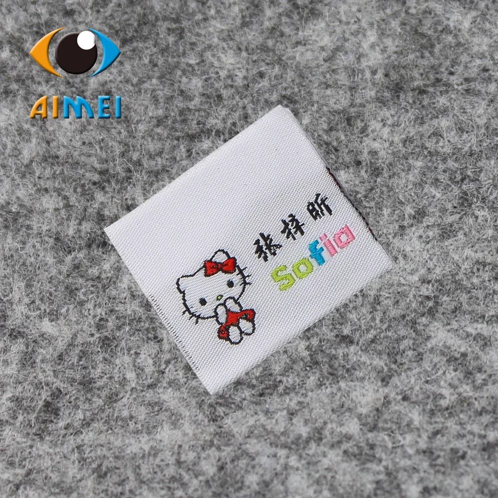 

Customized end fold garment tags custom washable clothing Woven Labels embroidery stitching label sewing fabric tag suit holder