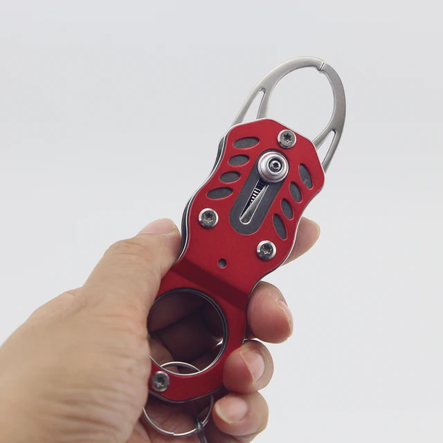 US $7.50 Fish Grip Outdoor Portable Lock Pesca Fishing Tackle tools Fish Lip Clip Folding Gripper Ultra ligh