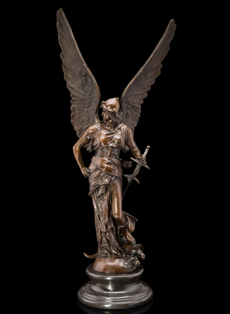 Real Bronze Marble Sculpture Louvre Art Winged Victory Glory Angel Bust