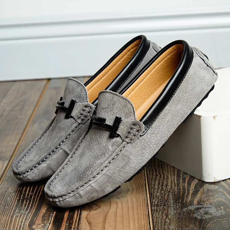 Hommes Slip kaki Mocassins Mens noir Chaussure Top Casual Bateau En Homme Hh Cuir Grey Pour Chaussures 731 marron Sur De Cw8qnSX