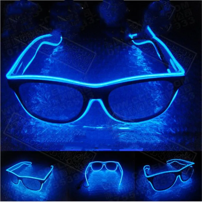 

1PC Flashing EL Wire Led Glasses Luminous Party Decorative Lighting Classic Gift Bright LED Light Up Party SunGlasses