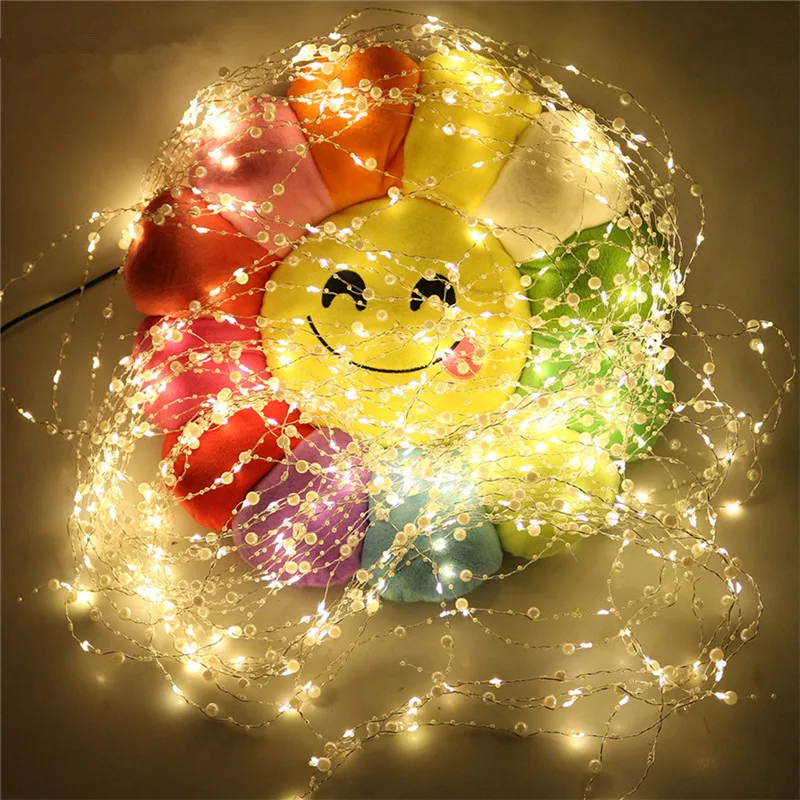 

Romantic LED Fairy String Light 2M 200 LED Pearl Garland Rope Decor Copper Wire Starry String Lights For Xmas Party Wedding