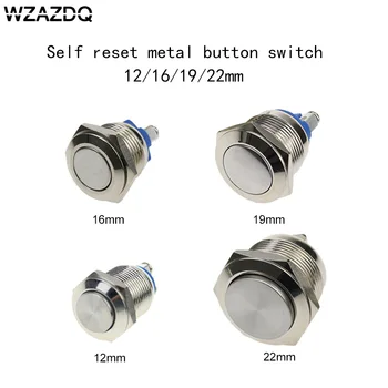 

12/16/19/22mm high head flat head round head button switch reset button doorbell screw pin plated copper nickel waterproof