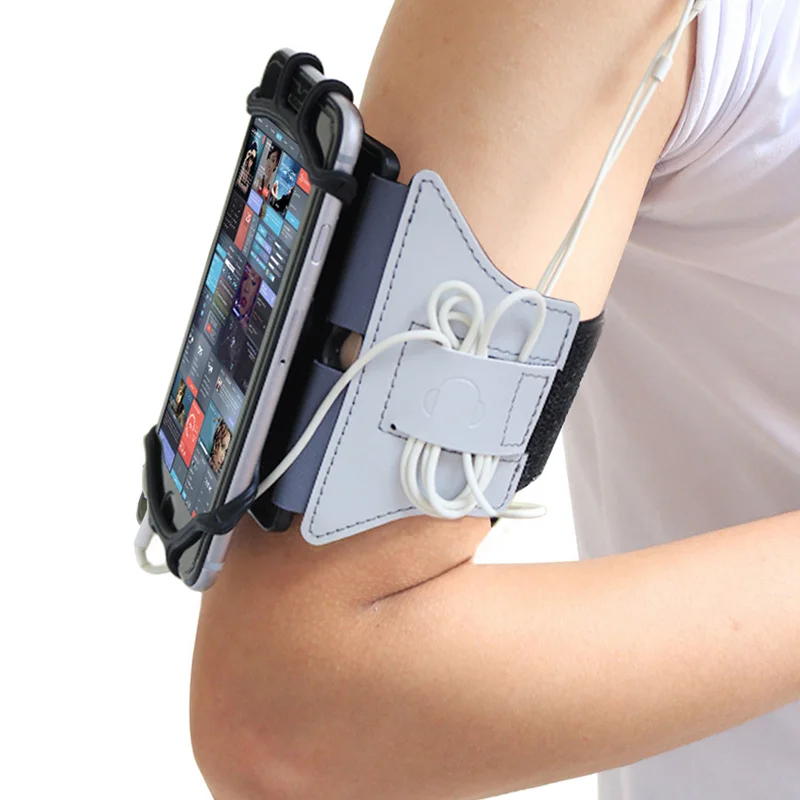 

Universal 180 Degree Rotation Mobile Arm Bag For VUP Cell Phone Running Armband Jogging Gym Armband Bag Grey Color