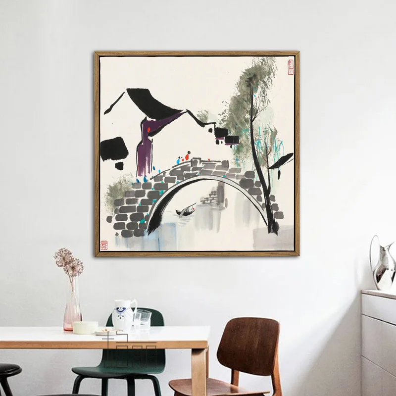 Wu Guanzhong китайское впечатление пейзаж настенная живопись HD Печать Картина на