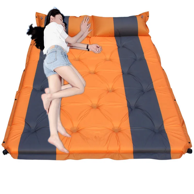 Открытый Кемпинг Автоматическая надувная подушка Сексуальная Автомобильная дорожная кровать двойная надувная кровать утолщенный расширенный коврик для кемпинга пикника 35 мм - Название цвета: Оранжевый