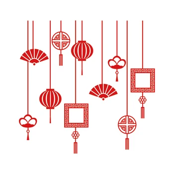 

Chinese Knotted Acrylic 3D Wall Stickers TV Background Wall Restaurant Happy Chinese New Year Decorative Painting