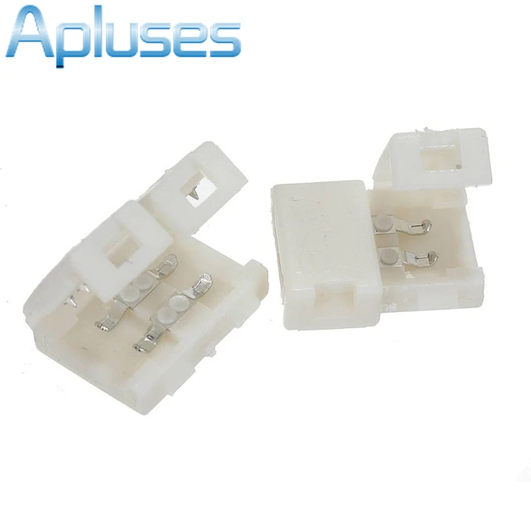 

10mm 2-PIN LED Connector For LED Strip Lights Single Color 5050 3528