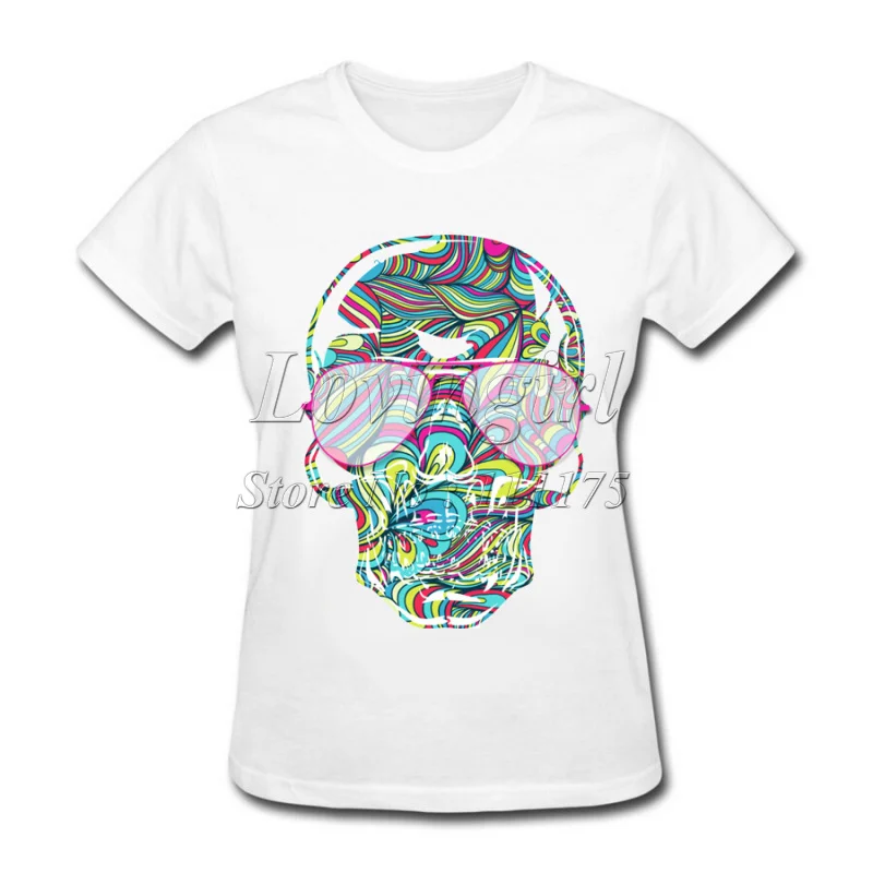 2018 New Fashion Glasses Skull Printed T shirt Cool Tops Fashion