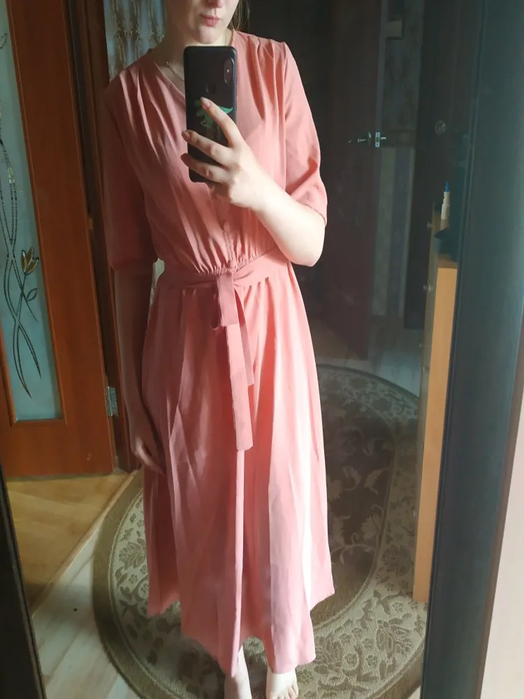 2020 Spring V Neck Summer Bandage Midi Long Dress Vestido De Festa Party tunic dress Women Casual Elegant High Waist Vestidos