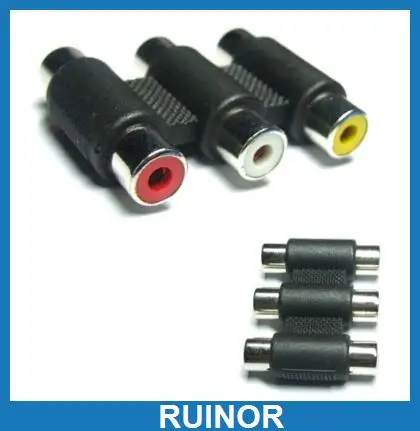 

5pcs 3 RCA Female to 3 RCA Female Audio Splitter Plug