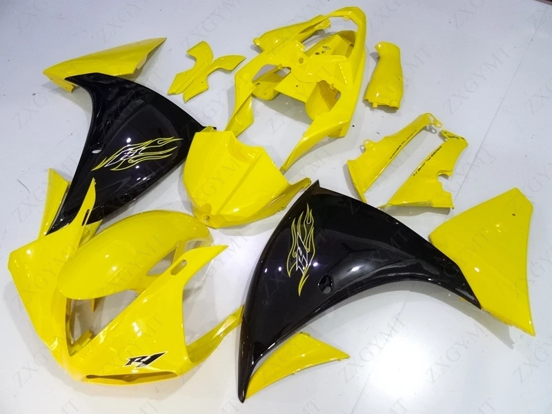 Обтекатели YZFR1 2009 2011 желтый черный пластик 2010 Abs обтекатель YZF1000 R1 2010|Полные