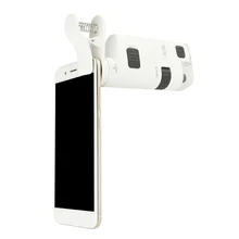 Цифровой микроскоп 40-60X 80-120X 100-150X 120-190X светодиодный микроскоп клип-типа для мобильного телефона Лупа с светодиодный лупы с подсветкой