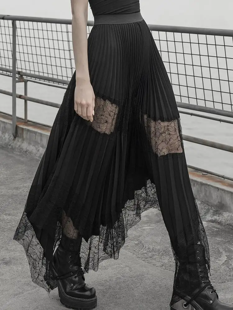 

Punk Rave Women's Goth See-Through Multi-Layer Lace Skirt PQ587BQ